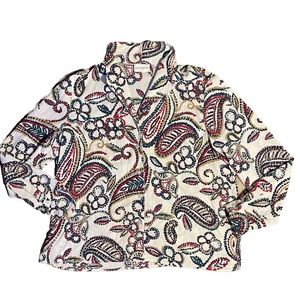 Alfred Dunner Multi Color Button Up Formal Blouse